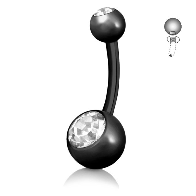 Ombligo Piercing de Titan con cristal