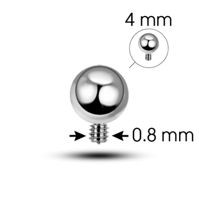 Bolas Piercings de Titanio ASTM F136 Rosca interna 1.2mm