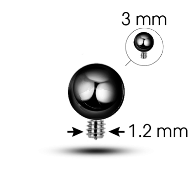 Bolas Piercings de Titanio Rosca interna 1.6mm