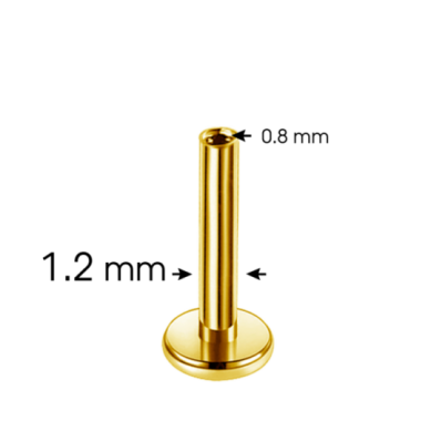 Base Labrets de Titanio ASTM F136 Chapado en Oro 24K