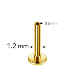 Base Labrets de Titanio ASTM F136 Chapado en Oro 24K