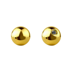 Bolas Piercings Chapado en  Oro 24K ´´Rosca Externa´´