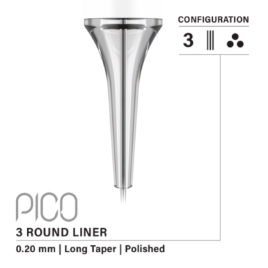 Vertix Pico 3RL / 0.20mm Long Taper (paquete de 20 unidades)