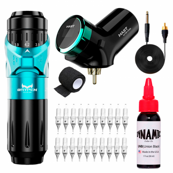 Kit de Tatuaje Dragonhawk BATPEN + Bateria Inalámbrica MAST T3