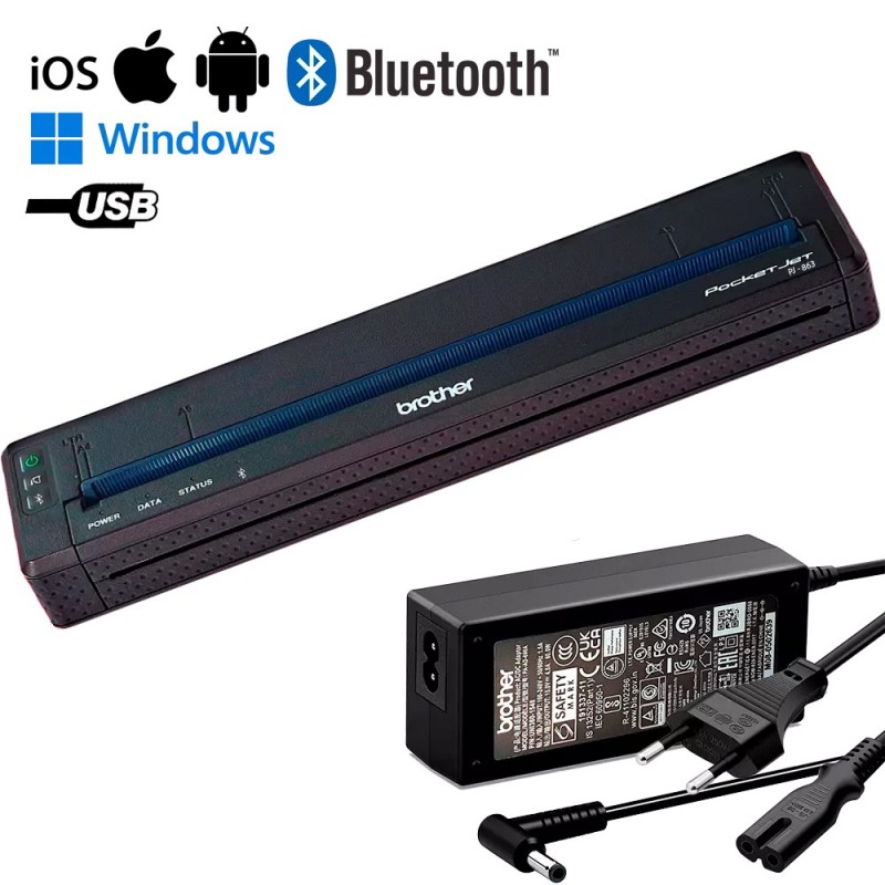 Brother PocketJet PJ-863 – Thermocopiadora Portable MFI A4, 300DPI, USB Y Bluetooth
