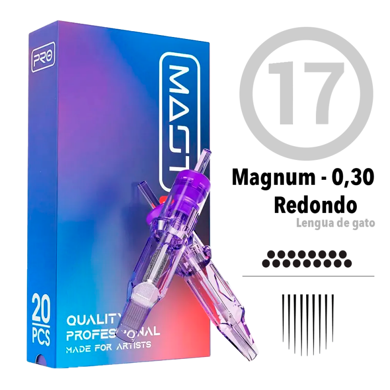 17RM Agujas de tatuajes de cartuchos MAST round magnum - 0.30mm/0.35mm