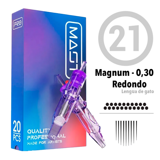21RM Agujas de tatuajes de cartuchos MAST round magnum