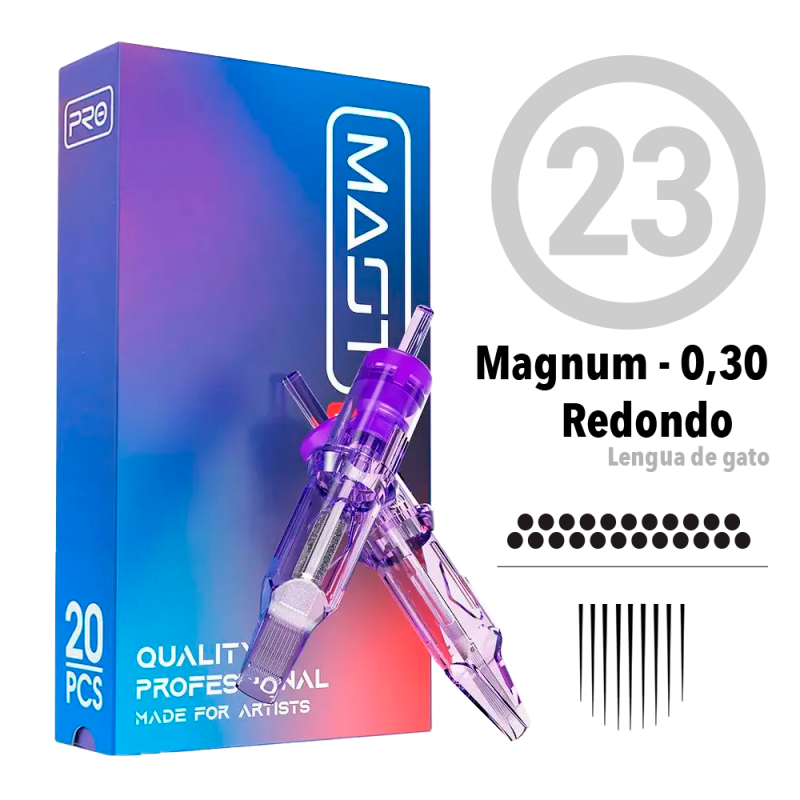 23RM Agujas de tatuajes de cartuchos MAST round magnum