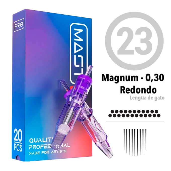 23RM Agujas de tatuajes de cartuchos MAST round magnum