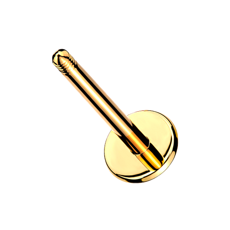 Base Labret de Acero Quirúrgico Chapado en Oro 24K