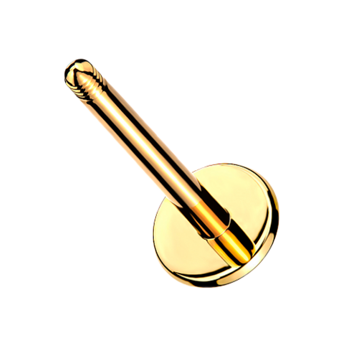 Base Labret de Acero Quirúrgico Chapado en Oro 24K