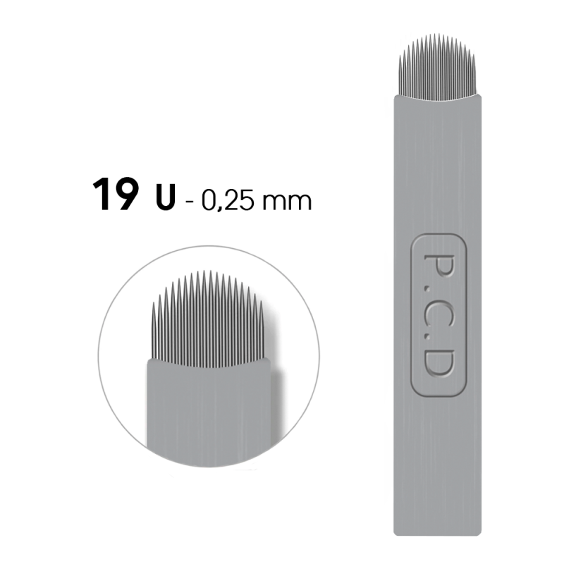 Agujas para plumas / microblading 19U-0.25mm (Round magnum)
