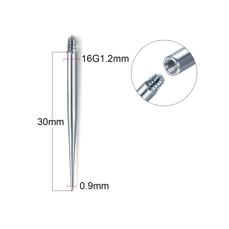 Insertion Pin de Titanio para piercings de Rosca Interna