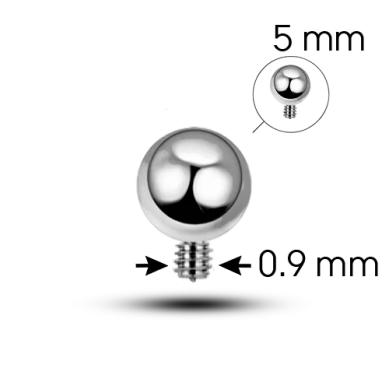 Bolas Piercings de Titanio Rosca interna 1.2mm