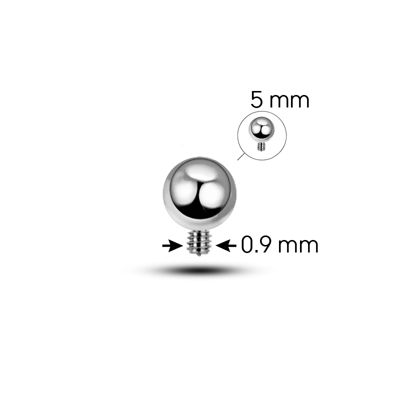 Bolas Piercings de Titanio Rosca interna 1.2mm