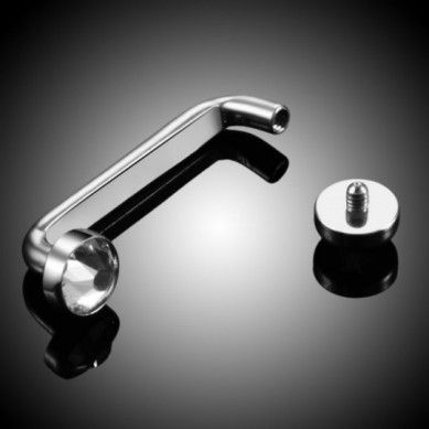 Surface Piercings de Titanio de Rosca Interna (con cristal)