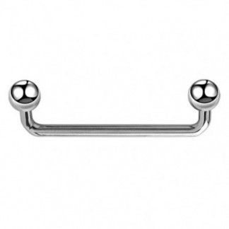 Surface Barbell Piercing Titanio de Rosca Externa con Bolas Redondas
