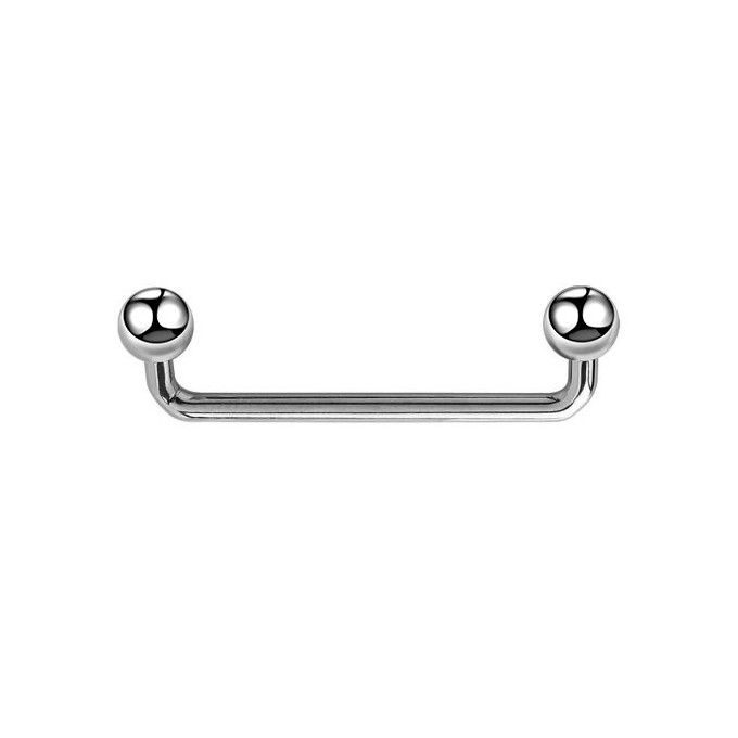 Surface Barbell Piercing Titanio de Rosca Externa con Bolas Redondas