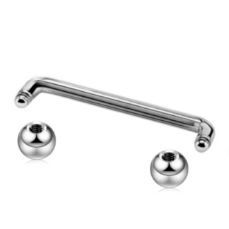Surface Barbell Piercing Titanio de Rosca Externa con Bolas Redondas