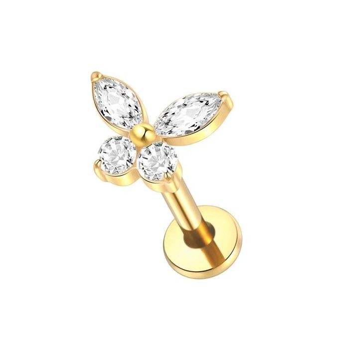 Hélix de Titanio G23 con Mariposa y Brillantes