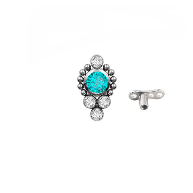 Microdermal de Titanio ASTM F136 con Cristales