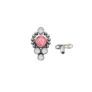 Microdermal de Titanio ASTM F136 con Cristales