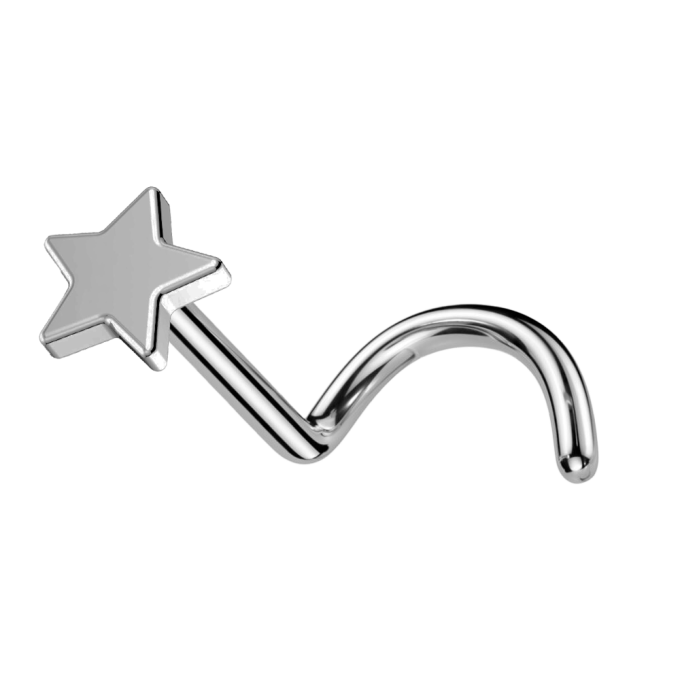 Piercing Nostril para la nariz de titanio ASTM F-136 con estrella