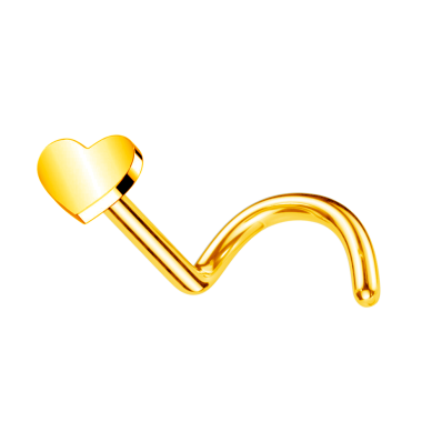 Nostril para la nariz de Titanio ASTM F-136  Bañado en Oro 24K con corazón