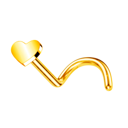 Nostril para la nariz de Titanio ASTM F-136  Bañado en Oro 24K con corazón