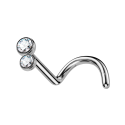 Piercing para Nariz de Titanio ASTM F-136 con Cristales Premium Zirconia