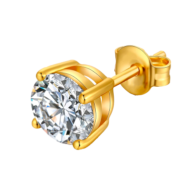 Pendiente de Acero Quirúrgico Bañado en Oro con Cristal Premium Zirconia