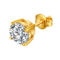 Pendiente de Acero Quirúrgico Bañado en Oro con Cristal Premium Zirconia