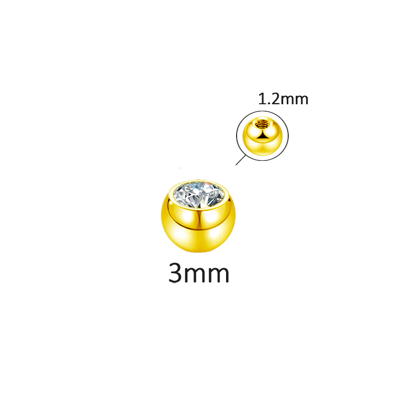 Bola de Acero Quirúrgico con Cristal - 1.2x3mm