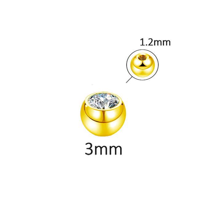 Bola de Acero Quirúrgico con Cristal - 1.2x3mm