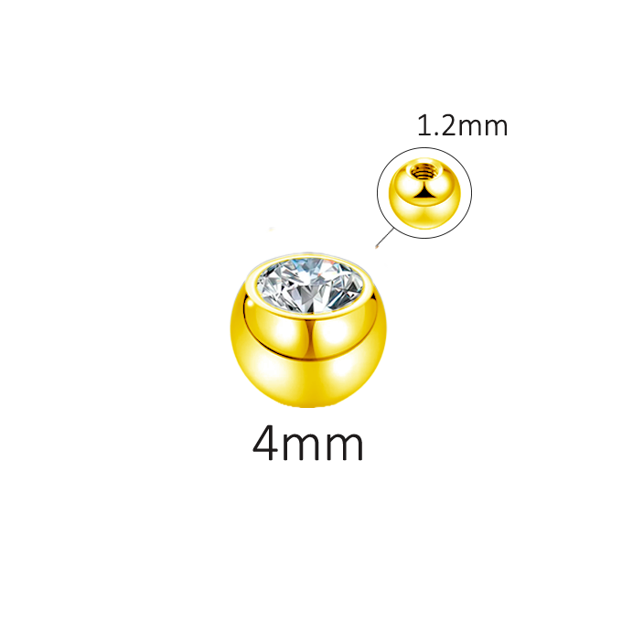 Bola de Acero Quirúrgico con Cristal - 1.2x4mm