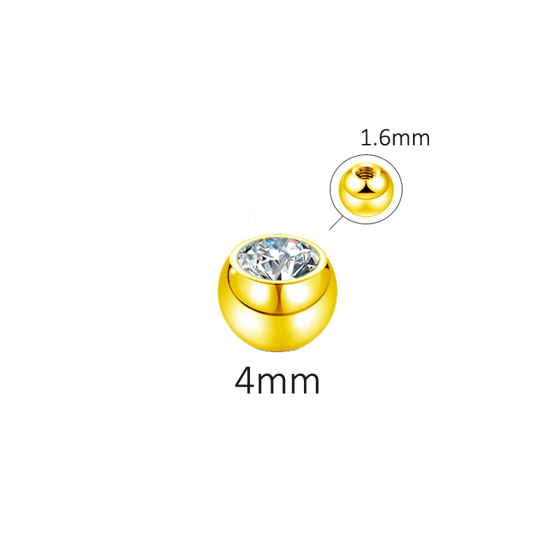 Bola de Acero Quirúrgico con Cristal - 1.6x4mm