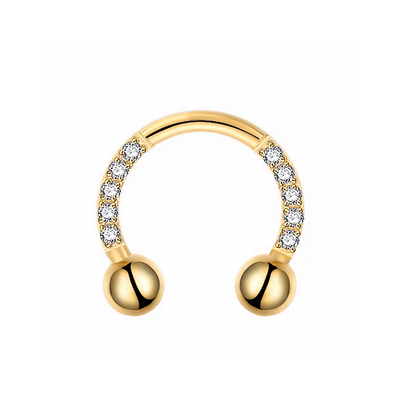 Circular Barbell de Titanio con Rosca Externa y Circonitas Cúbicas
