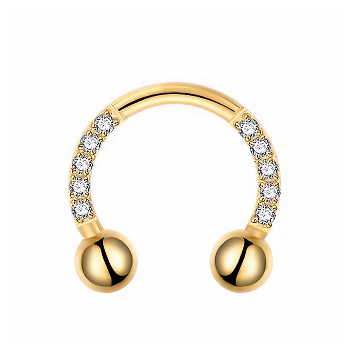 Circular Barbell de Titanio con Rosca Externa y Circonitas Cúbicas