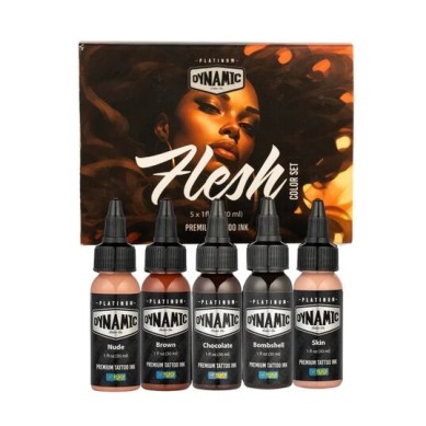 Dynamic Tattoo Ink Platinum – Flesh Set – 5x30 ml