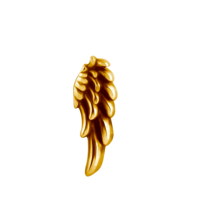 Piercing Hélix en Forma de Ala de Titanio ASTM F136 Bañado en Oro