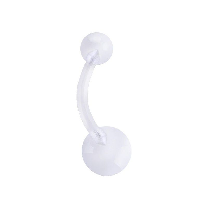 Piercing Ombligo PTFE con Bolas Acrílico Transparente