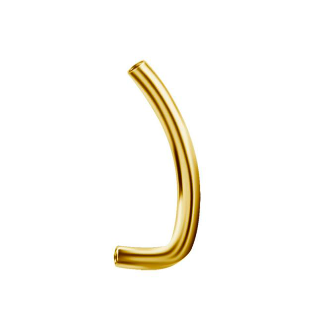 Barra de Titanio ASTM F136 Bañado en Oro con Rosca Interna para Piercing Christina