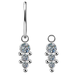 Colgante de Titanio ASTM F136 con Premium Cubic Zirconia para Aro con Bisagra