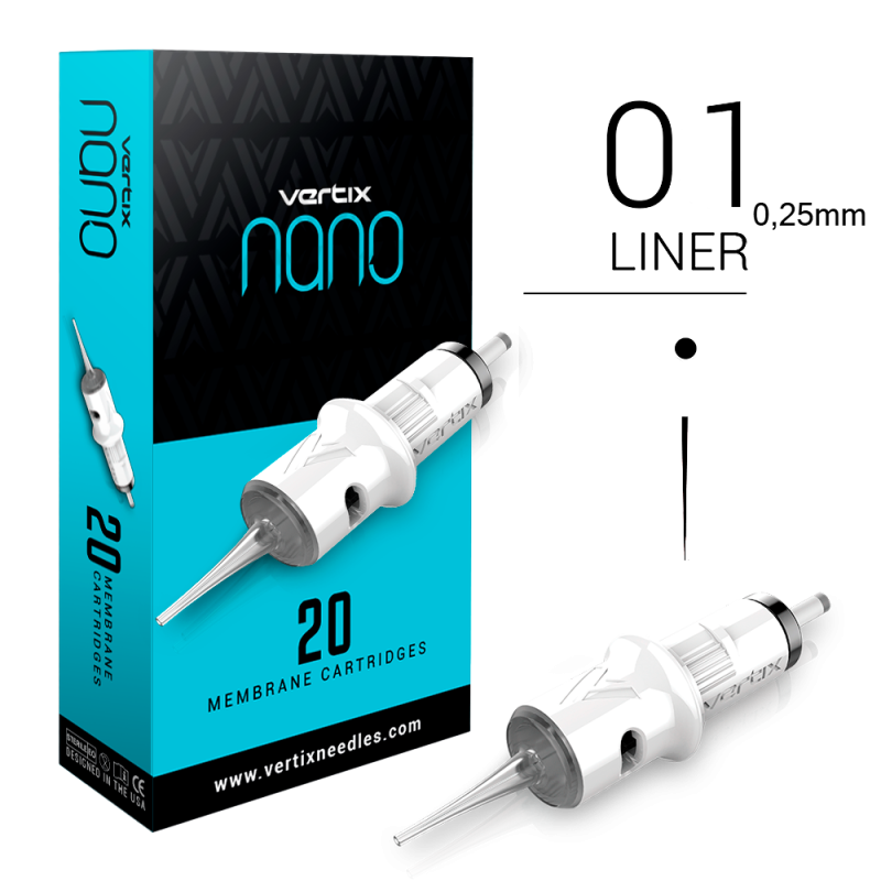 Vertix Nano 1RL - 0.25 Agujas de Cartuchos 20 UDS