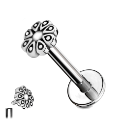 Piercing Hélix de Acero Quirúrgico estilo Flor Tribal
