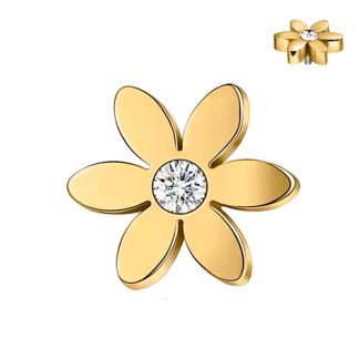 Recambio Microdermal de Acero Quirúrgico Tipo Flor con Circonita