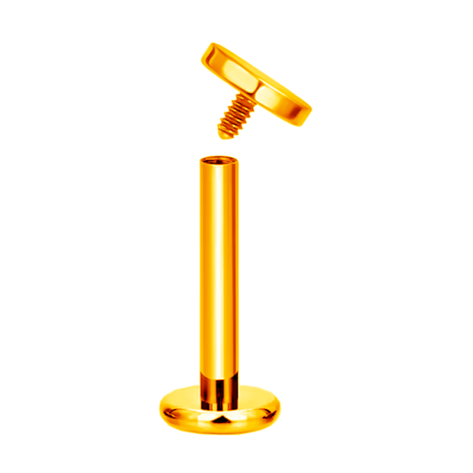 Labret con parte superior circular plano de Titanio Astm F136