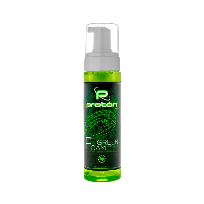 Green Foamer Protón con Pantenol, Alantoina y Aloe Vera - Espuma Limpiadora tatuaje - 220ml
