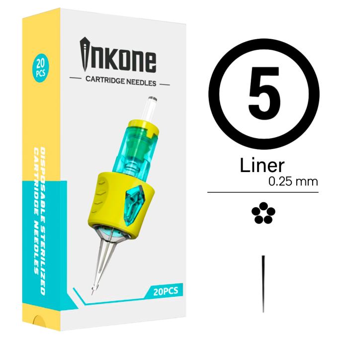 5RL/25 Agujas de tatuajes round liner INKONE 20uds.