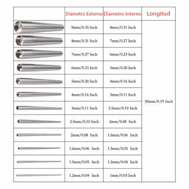 Herramienta para Piercing (dilataciones) kit 12uds.